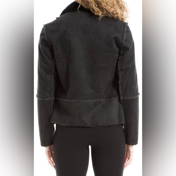 NWOT Plush Black Faux Fur and Suede Jacket - Picture 2 of 4